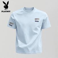 PLAYBOY Men's Casual Pure Cotton Short Sleeve T-Shirt 2XL