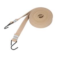 Plokščia guma su kabliuku, 2 cm pločio, 4,6 mm storio, didelio stiprumo elastinė juosta transportavimui, daiktų perkėlimui, bagažo tvirtinimui beige
