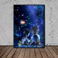 Final Fantasy X Tidus ir Yuna Art drobės paveikslai svetainei Spaudiniai Plakatai Sienų menas Namų dekoravimas 21*30cm