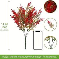 Simulated Fake Cedar Plant Plastic Artificial Pine Stems Leafy Shrubs Outdoor Home Decoration Garden Porch raudona