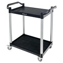Plastic waiter's trolley with 2 shelves Mega-M W-80 cm D-40 cm H-95 cm black N