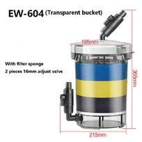 EW-604 Išorinis kanistrinis filtras akvariumo žuvų bakui su pirminiu filtru 4 vnt. kempinėlės kasetės Vandens filtravimo sistema