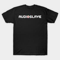 Men Black Print T-shirt Audioslave Band No-Cut Transfer Paper Print Cotton Tshirt 3XL juoda