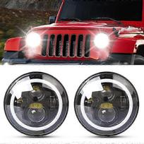 Suderinamas su Jeep Wrangler JK TJ LJ 2 vnt. 7 colių IP68 atsparumo vandeniui 6500K 75W LED priekinis žibintas