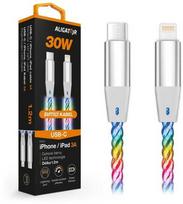 Duomenų kabelis ALIGATOR POWER 3A 30W, USB-C/Lightning, 1,2 m šviesus