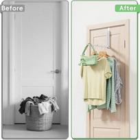2 Pcs Space-Saving Over The Door Drying Rack, Over Door Hooks With 10 Ridges, Clothes Hanger On Door Hooks balta
