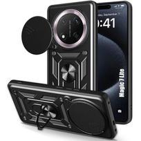 Coque pour Honor Magic 7 Lite, Protection Robuste Renforcée avec Cache Caméra - Noir