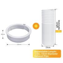 For Midea Portable Air Conditioner Exhaust Hose Connector Kit 15cm White PP ABS Extendable Pipe Replacement Part
