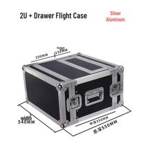 4U Microphone Flight Case - 5U Wireless Receiver, 3U Mic Space, Aluminum Alloy, 2U Chassis, 6U Drawer