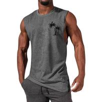 Mens Bodybuilding Vest Tank Tops Muscle Fit Gym Fitness Sport Training T Shirt S pilka spalva