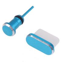 C tipo telefono įkrovimo prievadas 3,5 mm ausinių kortelės USB dulkių kištukas, skirtas Samsung Huawei mėlyna