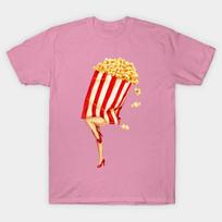 T Shirt Women Movie Girls Popcorn Girl Harajuku Print Kawaii Tshirt Summer Short Sleeve Female T-Shirt Top Tee S