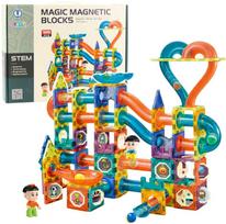 Lean Toys Magnetinių blokų rinkinys su rutulių trasa, 188 vnt.