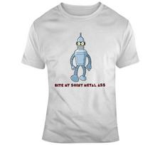 Futurama Bite My Shiny Metal Bender Cartoon Fan V2 T Shirt XL