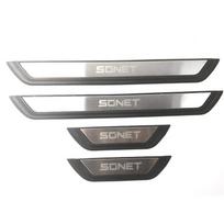 4Pcs/Lot ABS Stainless Steel For - KIA SONET Door Sill Pedal Welcome Scuff Plate Decoration Cover