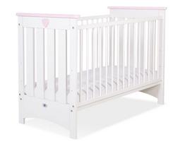 Wooden Baby Cot 120X60Cm Lorenzo Iii White And Pink, With Teether Guards