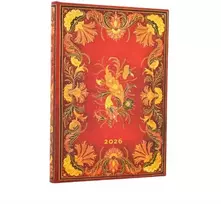 KNYGA „paperblanks 2026 Fiammetta Midi“ 12 mėnesių vertikalus kietu viršeliu „Flexi Dayplanner 2026“ (su guminiu užsegimu)