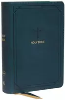 KNYGA Thomas Thomas Nelson NKJV, End-of-Verse Reference Bible, Compact, Leathersoft, Teal, Raudona Letter, Comfort Print