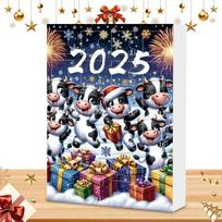 Christmas Countdown Calendars Cute 24 Cow Advent Christmas Calendar Cartoon Ornament Toy Festive Decor For Holiday Kids M
