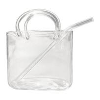 Rankinės formos kokteilių taurė su šiaudeliu Vyno sulčių taurės Piniginė Gėrimų indas Naujovė Vakarėlio gėrimų indai Barui Namams 1pc balta
