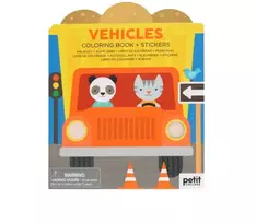 KNYGA Petit Collage transporto priemonių spalvinimo knygelė + lipdukai