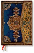 KNYGA „paperblanks Safavid Indigo“ (Safavid įrišimo menas) MIDI 12 mėnesių horizontalus kietais viršeliais dienos planuoklis 2025 (su įvyniojimu)