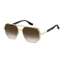 Marc Jacobs Temple Logo Metal Aviator Sunglasses Men's Matte Gold MARC 784/S 0NZ/HA auksas