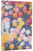 KNYGA „paperblanks 2026 Monet's Chrysanthemums Mini“ 12 mėnesių horizontalus kietu viršeliu „Flexi Dayplanner 2026“ (su guminiu užsegimu)