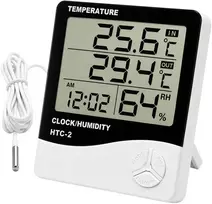 Meteorologinė stotelė - HTC-1 - Namų termometras - Higrometras - Laikrodis - Žadintuvas