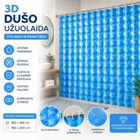 3D Dušo Užuolaida MĖLYNA