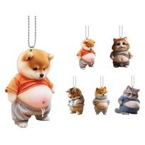 [giminuo] Shiba Inu Keychain Bag Charm Stylish and Cute Fat 7cmx10cmx1cm