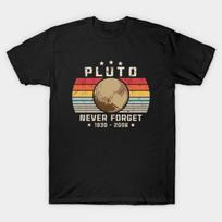 Asian Size Men Black Print T-shirt Pluto Never Forget No-Cut Print Cotton Tshirt 4XL juoda