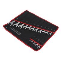 16PCS Combination Wrenches Cr Vanadium Steel Pentalobe Open End Spanner Dual Purpose Wrench Set black