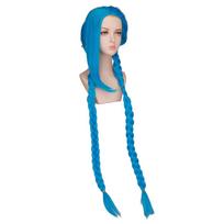 Profesionalus 120cm/46.8  LOL Jinx Cosplay Perukas Žaidimas Mėlynas Ilgas mėlynas Kasos Karščiui atsparus Sintetinis Perukas Moterims Mergaitėms Cosplay Vakarėliui 46inches