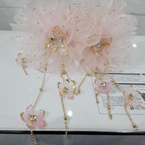 Elegantiškas lotoso žiedo plaukų segtukas su blizgučiais ir kutais, plaukų segtukas moterims, mergaitėms, saldus rykliuko segtukas, plaukų aksesuarai, dovanos violetinė