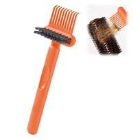 2 In 1 Hair Brush Cleaning Tool, Comb Cleaning Brush, Portable Hair Brush Cleaner Rake, Hairbrush Cleaner Solution oranžinė
