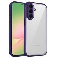 Skaidrus silikoninis dėklas, skirtas Samsung Galaxy A57 A37 A27 A17 A07 GalaxyA57, su PC galiniu dangteliu ir TPU buferiu, atsparus smūgiams, skaidrus telefono dėklas For Galaxy A57 5G violetinė