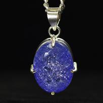 Ovalo formos 61,80 ct natūralus safyras SERTIFIKUOTAS 925 prabos sidabras violetinis pakabukas MY.PD-160-NS 25.6 mm Approx. violetinė