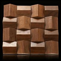 3D Natural Black Walnut Wood Wall Panel Acoustic Diffuser Panel Solid Wood Mosaic Tiles for Home Office Bedroom Retro Wall Decor