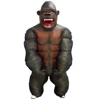 Helovino King Kong pripučiamas vakarėlio personažo kostiumas - Festivalio pasirodymų būtinybė Medium Gorilla 120-150CM brown