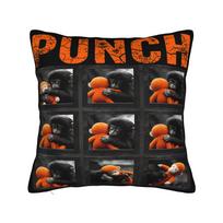Punch Monkey Team Punch Pillowcases Vintage Pillow Case For Chair Sofa Home Decor Design Pillow Cover Peach skin 18*18(CM)-1Pcs