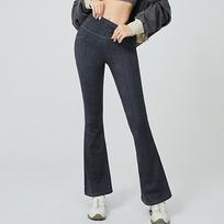 Women's High Waist Flare Jeans Stretchy Denim Bell Bottom Pants for Casual and Trendy Outfits, Dark Blue, Size Options XXXXL juoda
