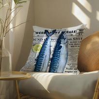 Colorful Sardine Lobster Pillow Case Pattern Printed Pillowcase For Living Room Sofa Cushion Cover & Bedroom Decor Peach skin 18*18(CM)-1Pcs