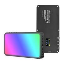 Andoer RGB LED vaizdo apšvietimas nešiojamas šviesos skydelis 3000K-6500K pritemdomas ryškumas, 30 specialiųjų efektų juoda