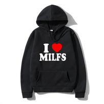 New I Love MILFS Hoodies Letter Printed Unisex Women Fashion Hip Hop Hoodie Hooded Sweatshirts Pullovers Unisex Tracksuits Clothing 2XL