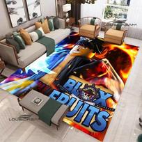3D game B-blox fruits printed carpet Non -slip carpet bedroom decoration living room decoration washroom floor mat birthday gift 50x80cm gray