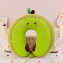 Cartoon Animal U-Shaped Neck Pillow for Travel & Office Rest black