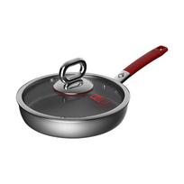 KOBACH 28cm True Titanium 0-Coating 316L Stainless Steel Frying Pan