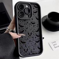 Vintage Red Bats Skull Trendy Pattern Case For iphone 17 16pro 15 13 12 11  13pro max 14plus Silicone AntiFall Protective Cover iphone 15 ProMax