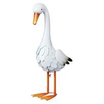 White Goose Statue, Outdoor Weatherproof White Garden Decor Sculpture, Farm Animal Lawn Ornament for Yard Patio Porch Entryway, Cute Home & Office S